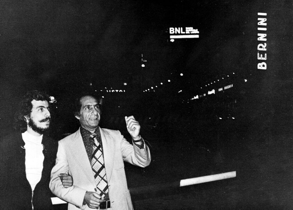 مع نبيه أبو الحسن (روما- تشرين الأول 1977)