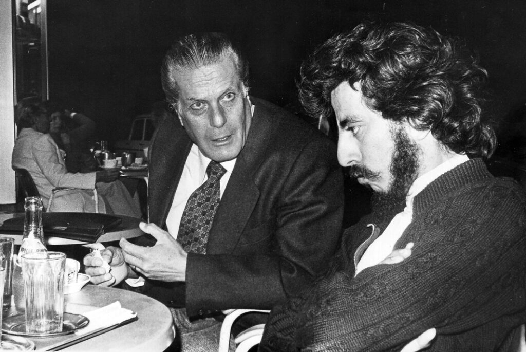 مع حليم الحاج في أحد مقاهي روما الليلية (تشرين الأول 1977)